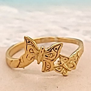 Butterfly Toe Ring: Sterling Silver or Gold Filled Midi Ring