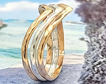 Triple V thumb ring Chevron thumb ring Thumb rings for women Triple Chevron Sterling Silver Gold ring Statement rings