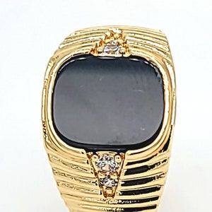 Men&#39;s gold ring, Men&#39;s ring CZ, Gold ring, Statement ring, Gift for men, Birthday gift for men, Men&#39;s fashion ring