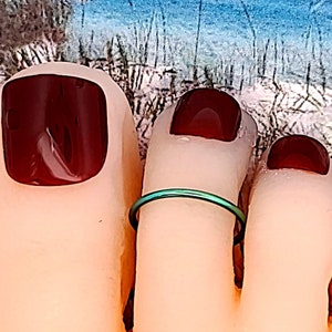 Colorful Titanium Toe Ring: Skinny Stacking Ring