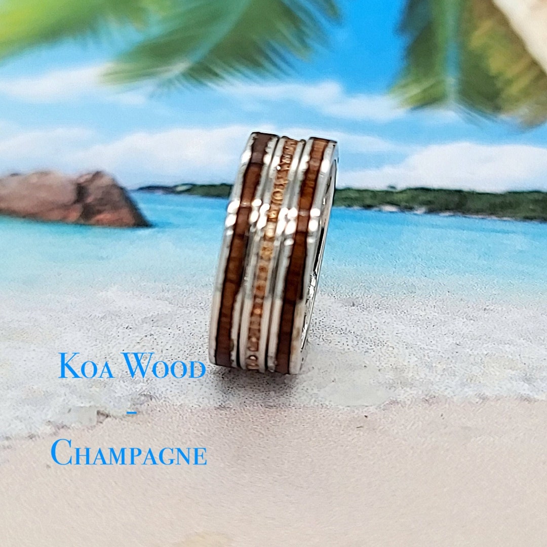 Koa Wood/Toe ring/ Hawaiian ring/Hawaiian Koa Wood/ Ring sets/ Etsy.de