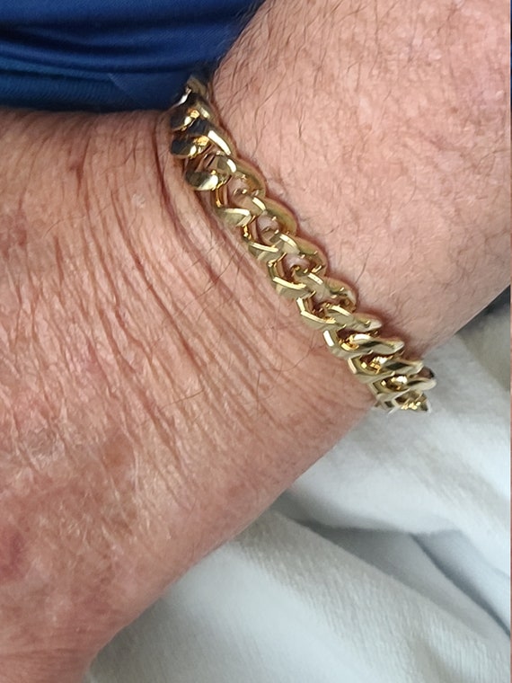 Bracelet for men Men s jewelry Men s gold bracelet Gift for men Curb link bracelet 24k gold fill bracelet Birthday gift Etsy