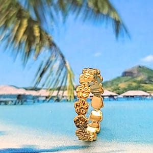 14k Gold Vermeil Toe Ring: Hawaiian Plumeria Flower Ring