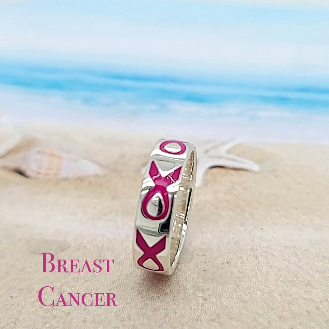 Breast cancer shop ribbon ring