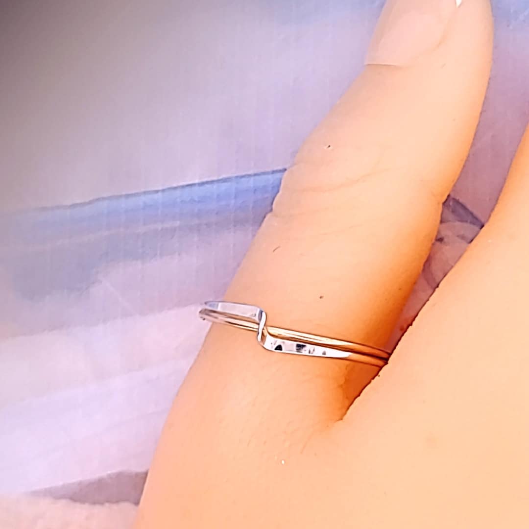 Thumb Stack Rings Mixed Metal Thumb Ring: Sterling Silver & Gold Filled Stackable Ring - Etsy