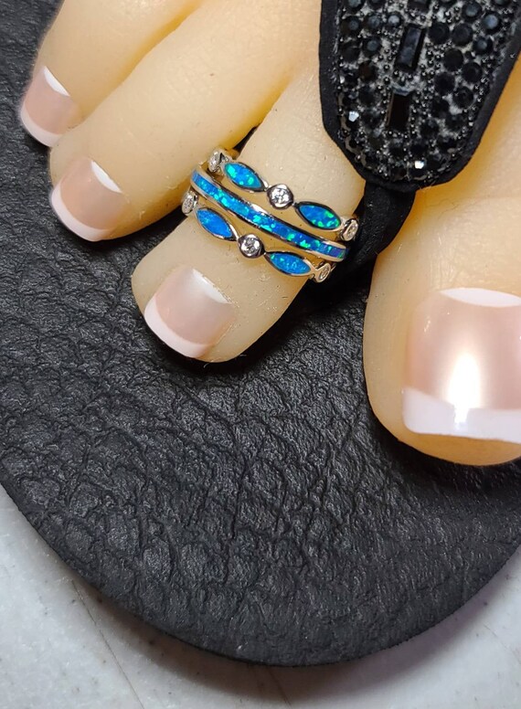 Toe Rings- Toe Ring Set - Sterling Silver -3 Ring Set
