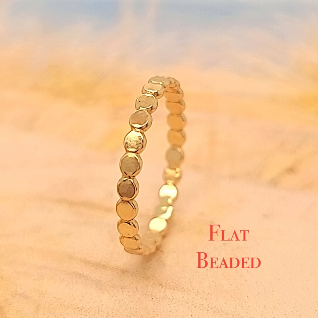 Gold Beaded Ring Flat Gold Bead Toe Ring Women's Toe Etsy