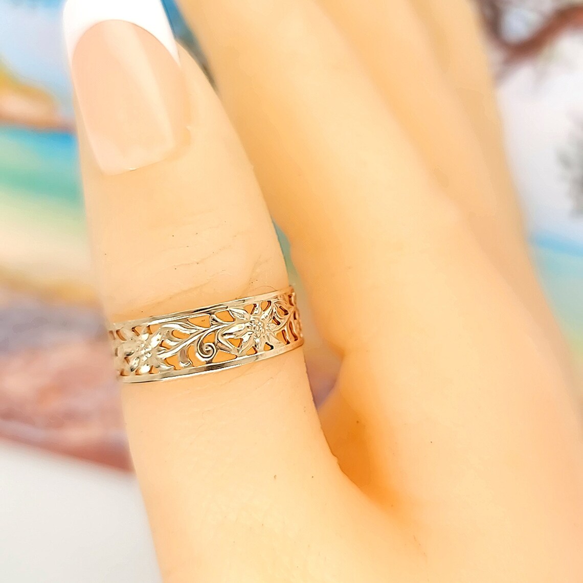 Filigree ring Gold thumb ringFiligree thumb ring Etsy