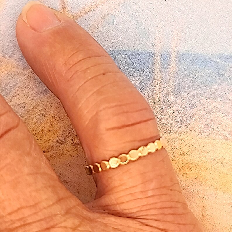 Sterling Silver beaded ring Flat bead Toe ring Women's Etsy