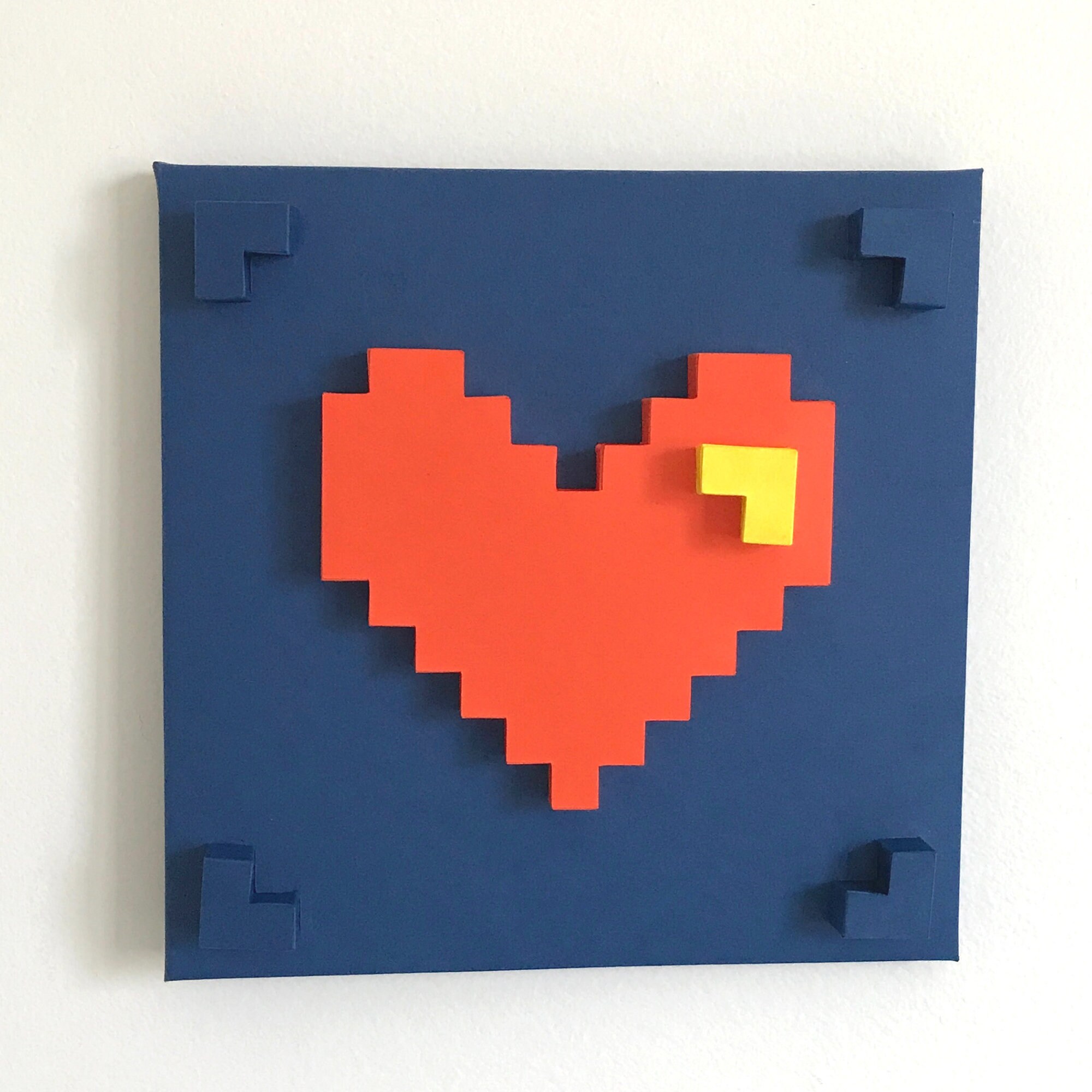 Tableau Pixel Motif Personnalisable, Cadre Original, Fun, Coloré, Style Moderne, Geek, Pop Art, Déco