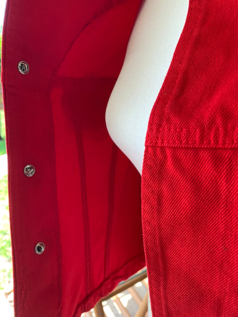 1990s Red Western Style Vest