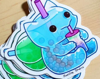 Boba-saur | Bubble Tea Bulbasaur Pokemon | Waterproof vinyl decal