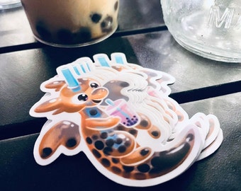 Boba Tea Dragon | Bubble Tea Chibi Dragon | Waterproof vinyl decal