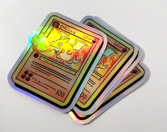 2"x3" 1st Edition Holographic Charizard Sticker | Vinyl Waterproof Decal