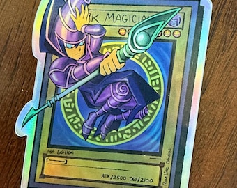 Discounted! 2"x3" Dark Magician TCG Holographic Sticker | Vinyl Waterproof Decal