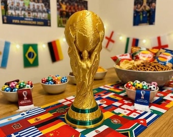 Esposizione del trofeo dorato della Coppa del Mondo FIFA