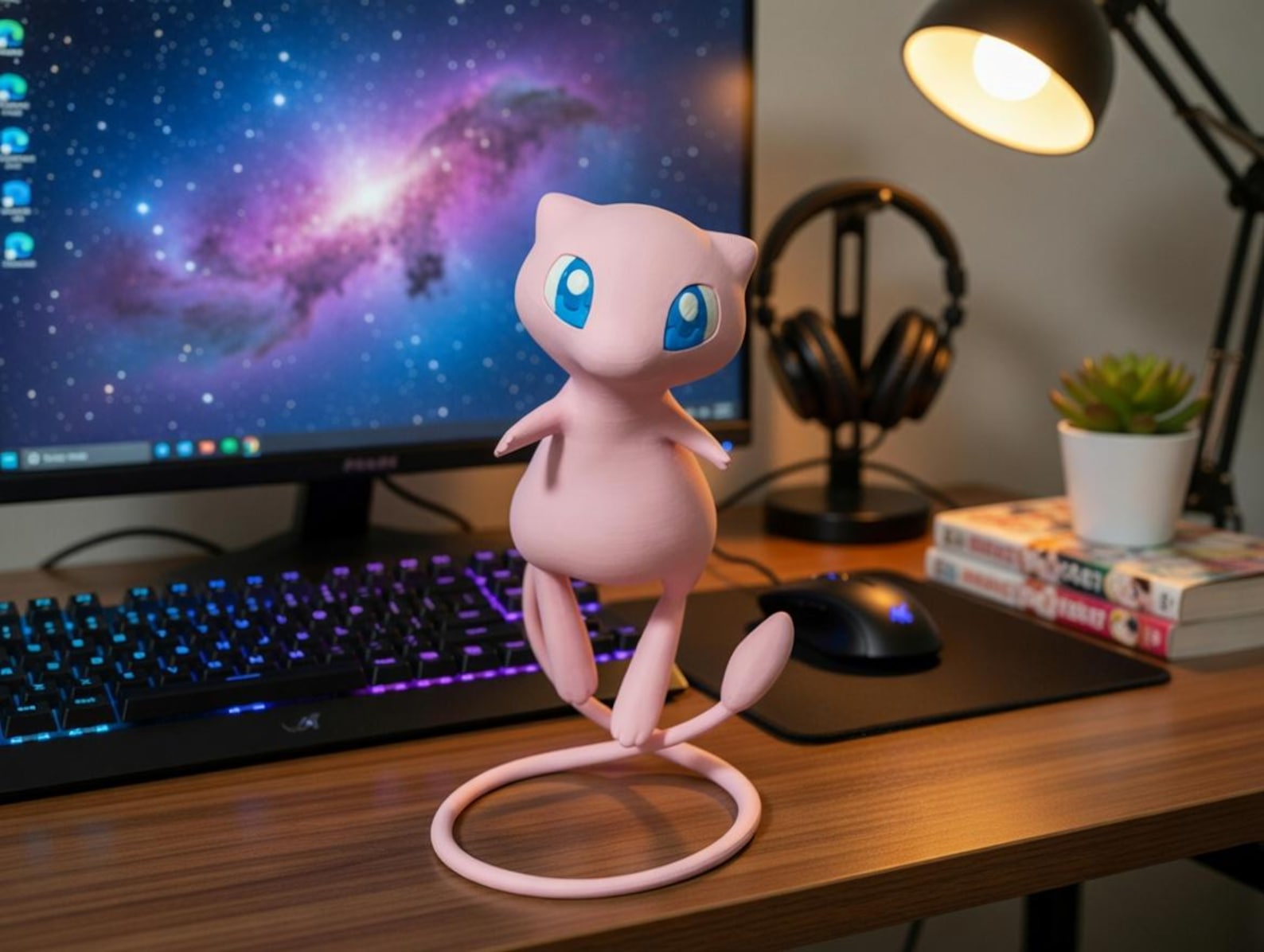 Floating Mew - Pokemon 3D printed Figure - Full Mew Figure