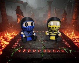 Scorpion & Sub-Zero Mortal Kombat Desk Buddies Set w/wo keychain