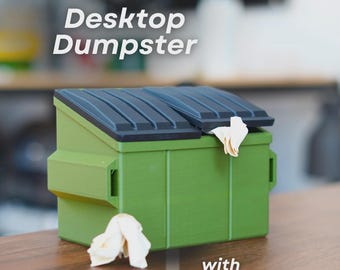Desktop Dumpster / Recycle Bin with Chute for Bigger Garbage Can