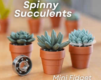 Spinny Succulents Bundle of 6 - Mini Fidget Spinners - Pocket Plants