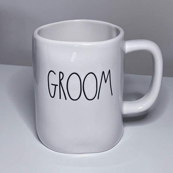 Rae Dunn “GROOM” White Coffee Mug