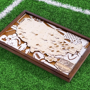 National Stadium Map, Custom Football Stadium Map, NFL Travel Map