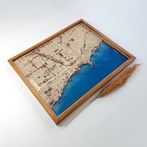 Chicago City Map | Wood & Epoxy | Wooden City Map