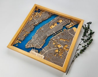 New York Wood Map | Wood & Epoxy