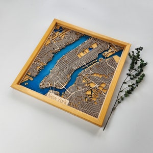 New York City Map | Wood & Epoxy | Wooden City Map
