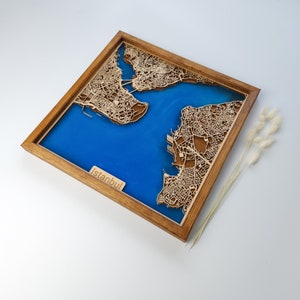 Istanbul Wooden City Personalised  | Wood & Epoxy | Wooden City Map