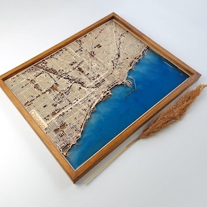 Wooden Map of Any City in the World | Anniversary, Birthday, Wedding | Wood & Epoxy