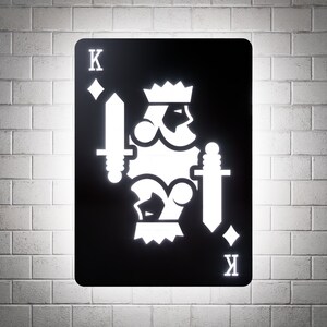 King of Diamonds RGB Led Wall Sign: Playing Cards