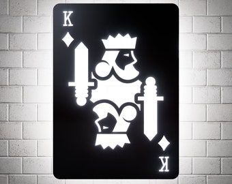 King of Diamonds RGB Led Wall Sign: Playing Cards