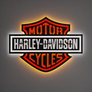 Motorcycle Led  Wall Sign - Led Lighted Sign - Garage Sign - Wall Art