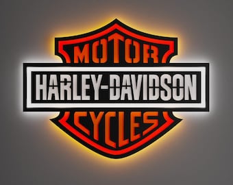 Motorcycle Led  Wall Sign - Led Lighted Sign - Garage Sign - Wall Art