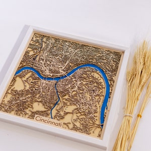 Cincinnati Wooden City Map | Wood & Epoxy