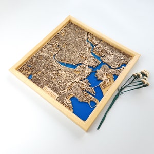 Boston Resin City Map | Wood & Epoxy