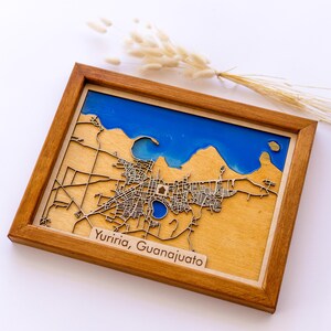 Yuriria, Guanajuato, Mexico Custom Epoxy Map | Wood & Epoxy