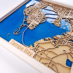 Custom Epoxy Resin City Map | Wood & Epoxy