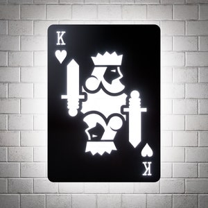 King of Hearts RGB Led Wall Sign: Playing Cards