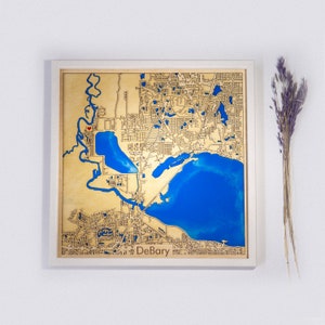 DeBary Custom Epoxy Map | Wood & Epoxy