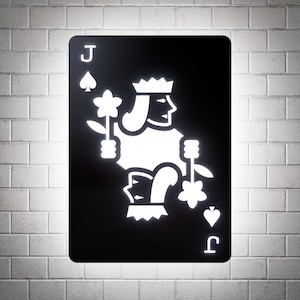 Jack of Spades RGB Led Wall Sign: Playing Cards