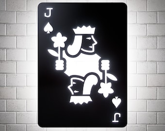 Jack of Spades RGB Led Wall Sign: Playing Cards
