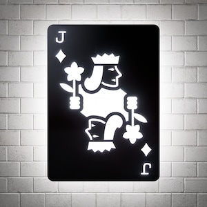 Jack of Diamonds RGB Led Wall Sign: Playing Cards