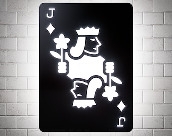 Jack of Diamonds RGB Led Wall Sign: Playing Cards