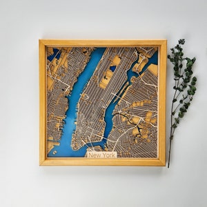 Mother's Day Gift Personalized Wood Map  | Wooden City Map