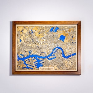 Rotterdam Personalized Wood Map Wood and Epoxy