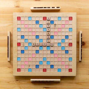 Word Game Wooden, Board Game, Rotating Board