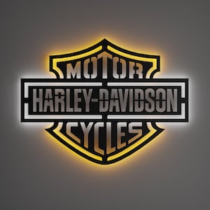 Chopper LED Garage Sign: Handcrafted Wood Wall Art