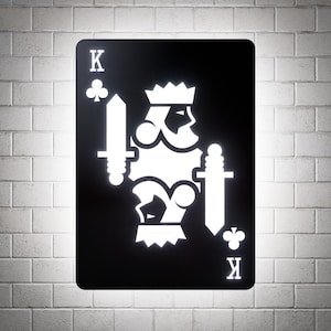 King of Clubs RGB Led Wall Sign: Playing Cards